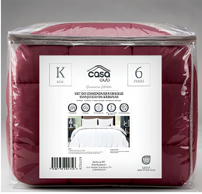 Edredones reversibles unicolor 6 piezas King - Imagen 1